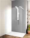 PARETE DOCCIA WALK-IN OPEN SPACE CON SOSTEGNO CM.78,5-80 H.200 FILICUDI WALL PROFILO BIANCO - PANNELLO TRASPARENTE