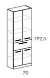 COLONNA ALTA L.70 H.192,5 4 ANTE 1 CASSETTO TRANCHE' ROVERE CHIARO