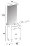 MOBILE DA BAGNO GEMMA CM.55 BIANCO LUCIDO