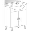 BASE PORTA LAVABO GEMMA CM.55 BIANCO LUCIDO