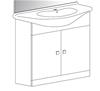 BASE PORTA LAVABO SUPER CM.80 BIANCO LUCIDO