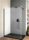 PARETE DOCCIA WALK-IN OPEN SPACE CON SOSTEGNO CM.138,5-140 H.200 FILICUDI BT PROFILO NERO - PANNELLO TRASPARENTE