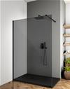 PARETE DOCCIA WALK-IN OPEN SPACE CON SOSTEGNO CM.118,5-120 H.200 FILICUDI WALL PROFILO NERO - PANNELLO TRASPARENTE