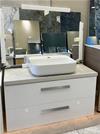 MOBILE DA BAGNO SOSPESO STELLA CM.100 BIANCO LUCIDO  / GRIGIO SPATOLATO